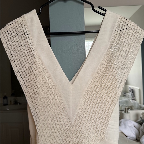 MASSIMO DUTTI size small 
Long Dress With Crochet Detail - White - Picture 6 of 7